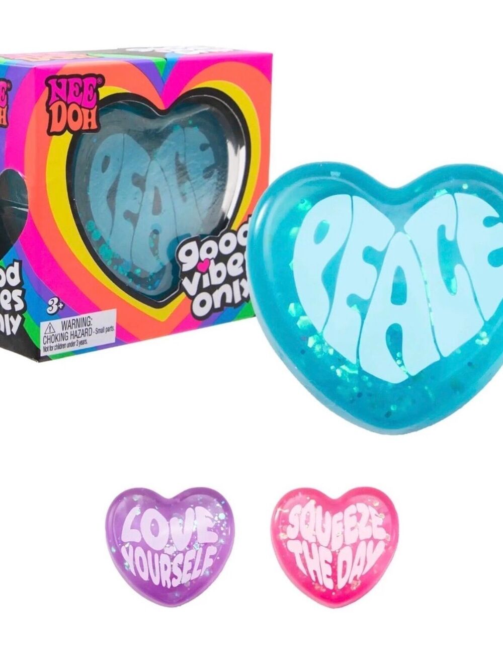 Authentic NeeDoh Good Vibes Only Heart Squishy Buyers Choice Rare Sensory Fidget